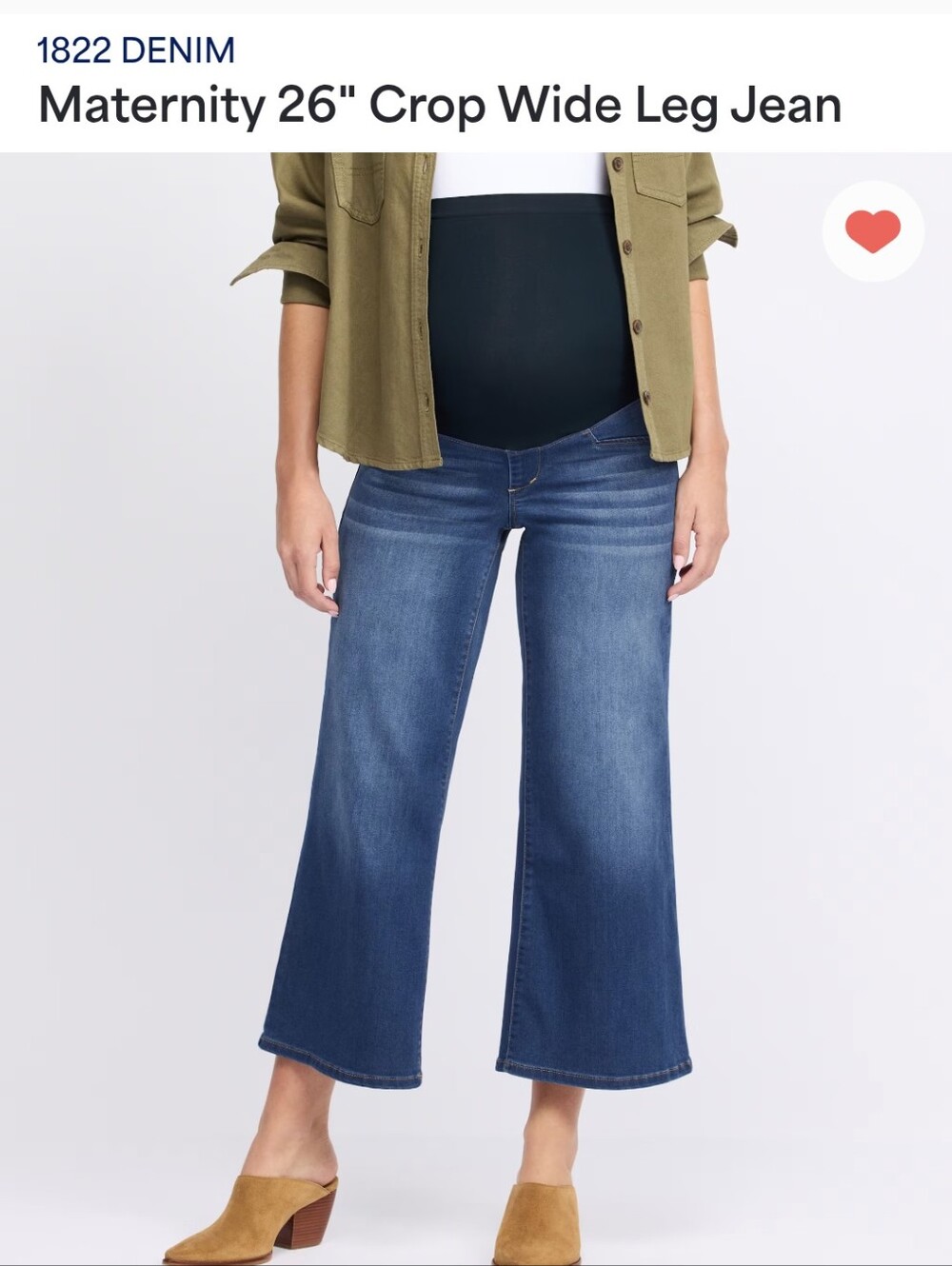 Maternity Cropped Wide Leg Jean